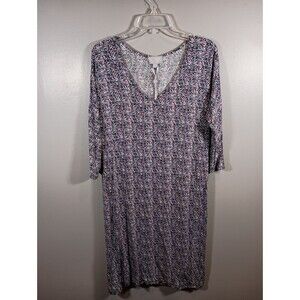 Pure Collection Dress Slash Neck Jersey 3/4 Sleeve Shift Midi Modal Size 6